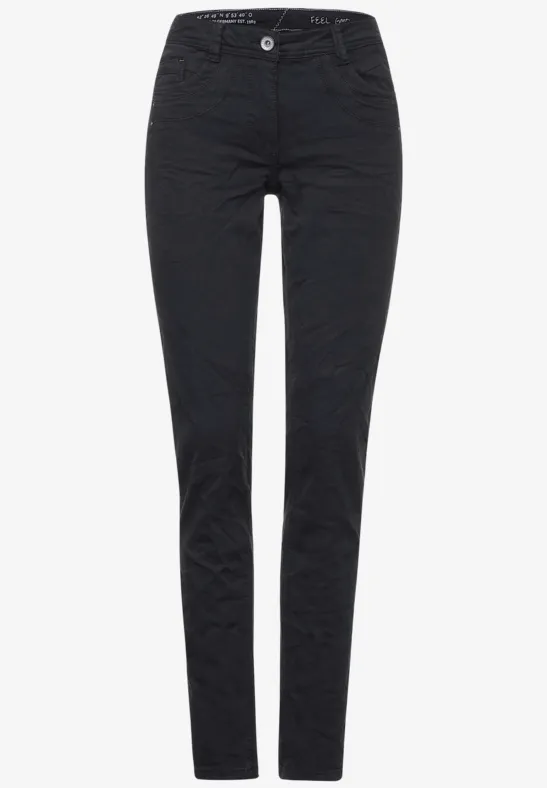 Casual fit met crash-effect carbon grey