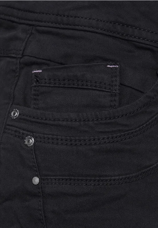 Casual fit met crash-effect carbon grey