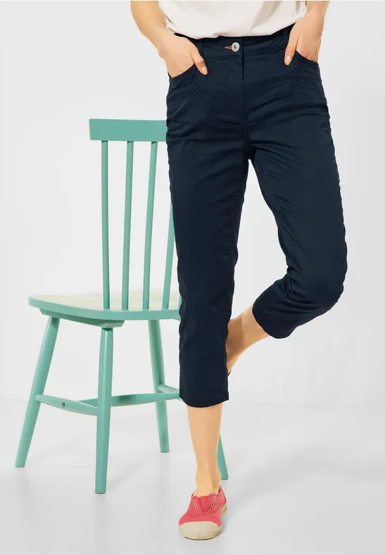 Slim fit broek met hoge taille deep blue