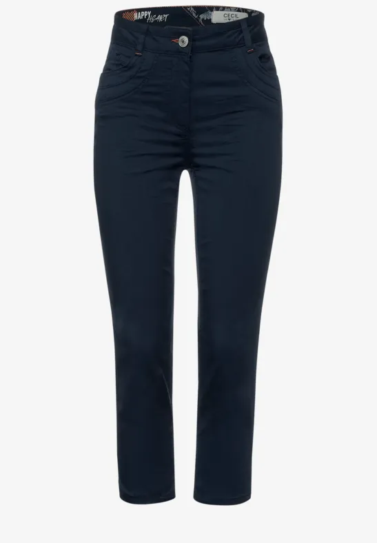 Slim fit broek met hoge taille deep blue