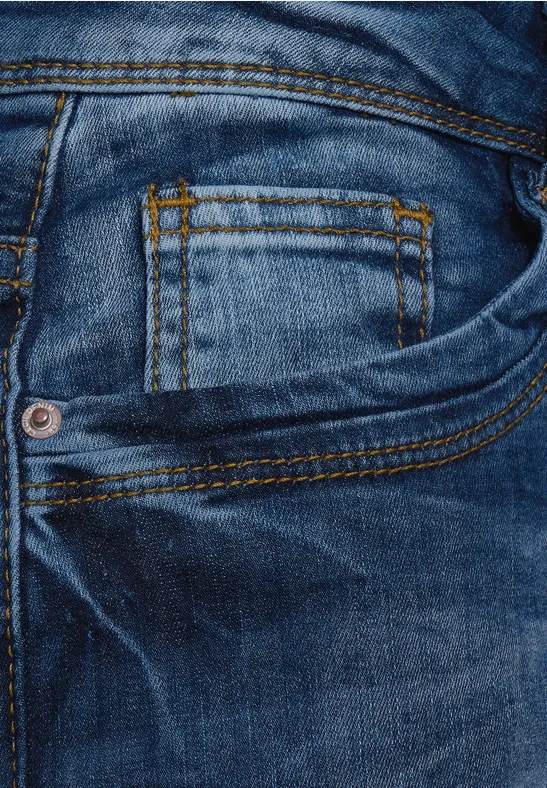 Mittelblaue Slim Fit Denim mid blue wash