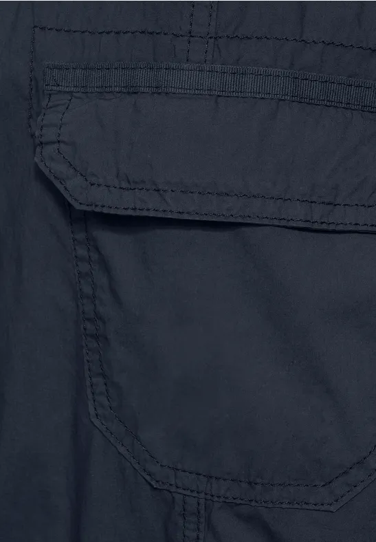 Loose fit short in effen kleur deep blue