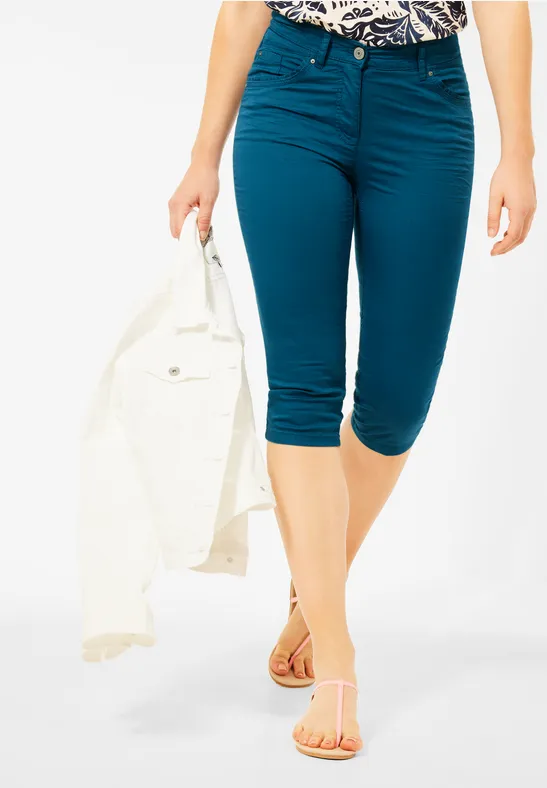 Pantalon coupe slim taille haute deep lagoon blue