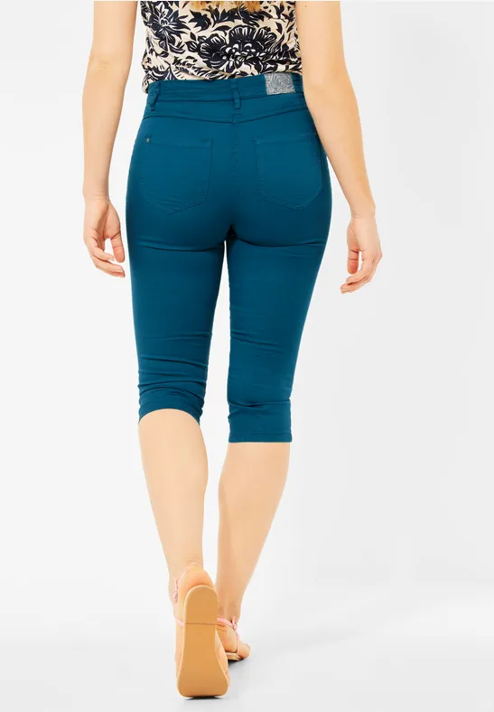 Pantalon coupe slim taille haute deep lagoon blue