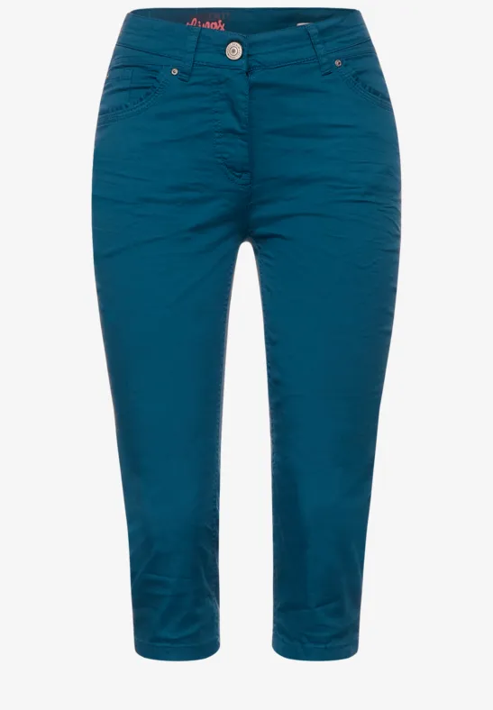 Pantalon coupe slim taille haute deep lagoon blue