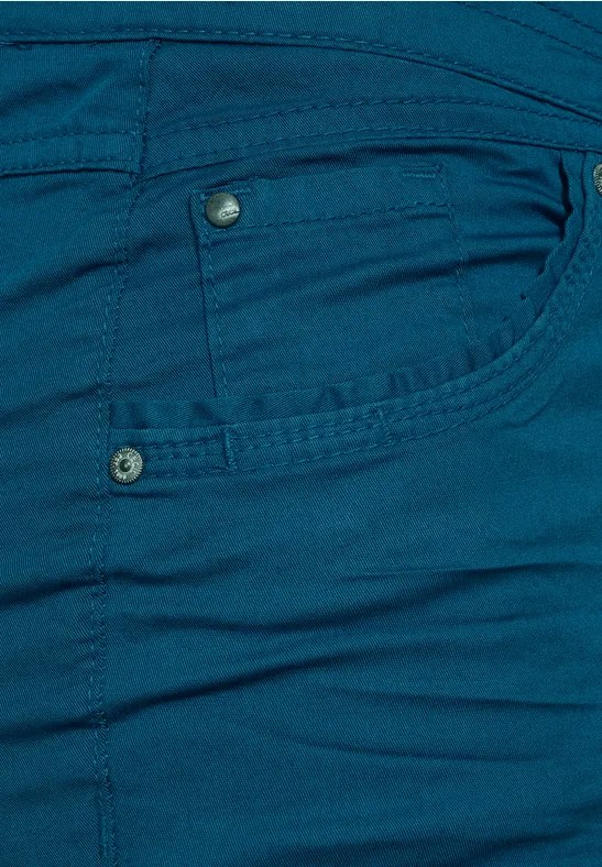 Pantalon coupe slim taille haute deep lagoon blue