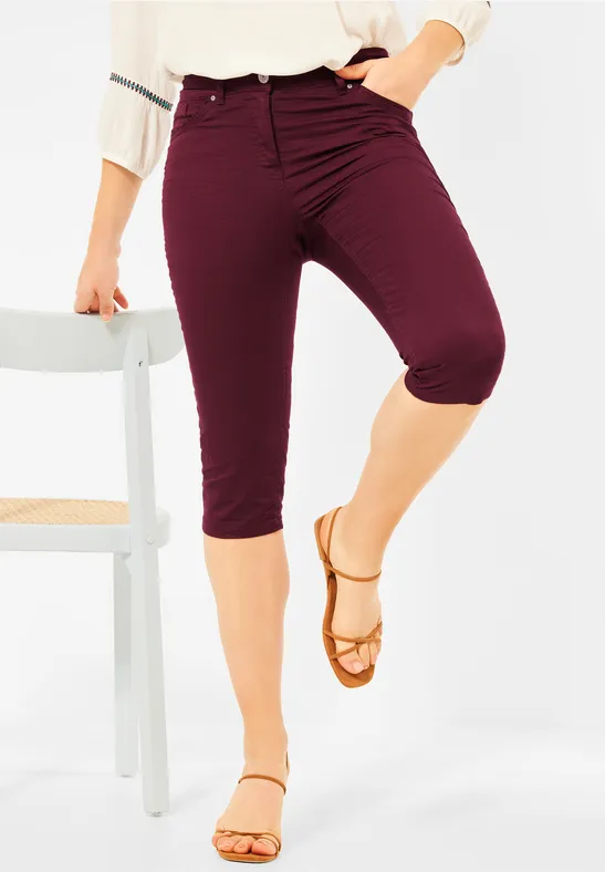 Pantalon coupe slim taille haute red grape