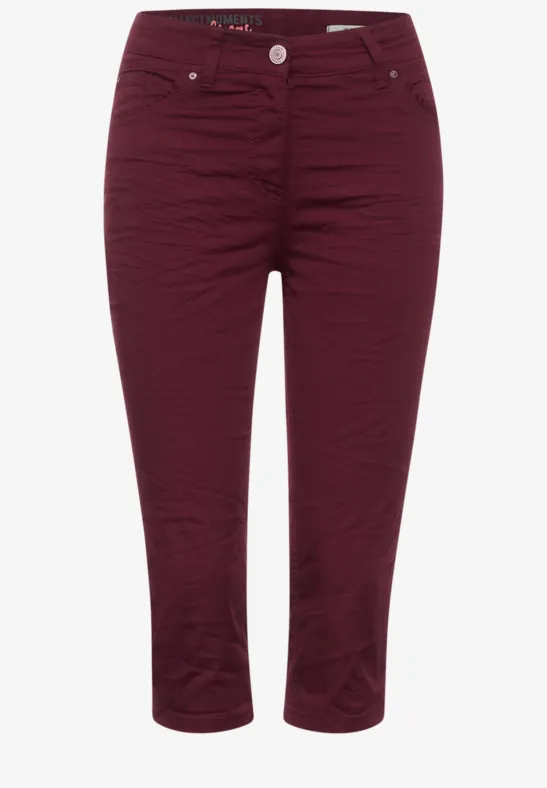 Pantalon coupe slim taille haute red grape