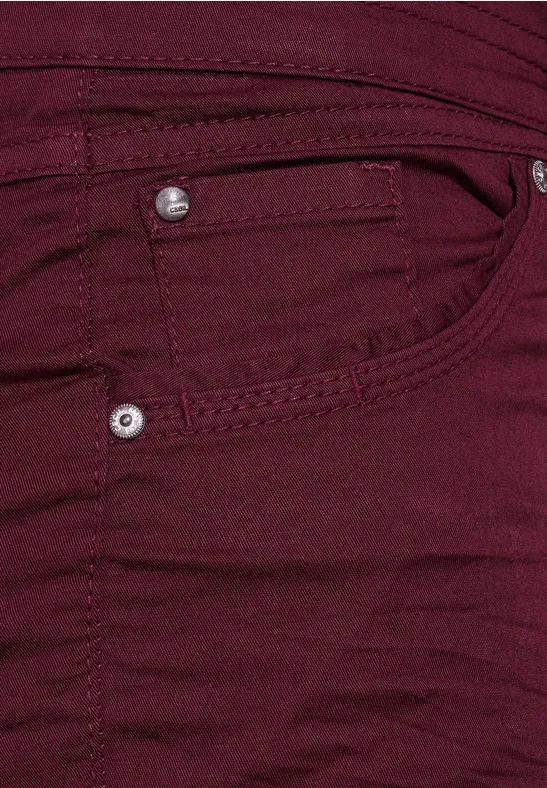 Pantalon coupe slim taille haute red grape