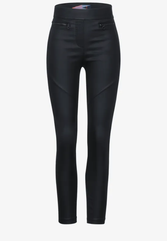Pantalon enduit coupe slim en 28 eclipse blue