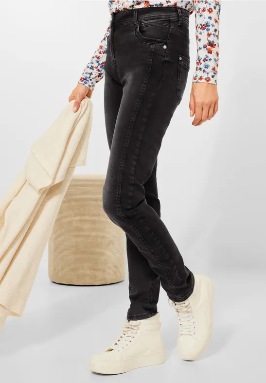 Jean coupe slim mid grey used wash