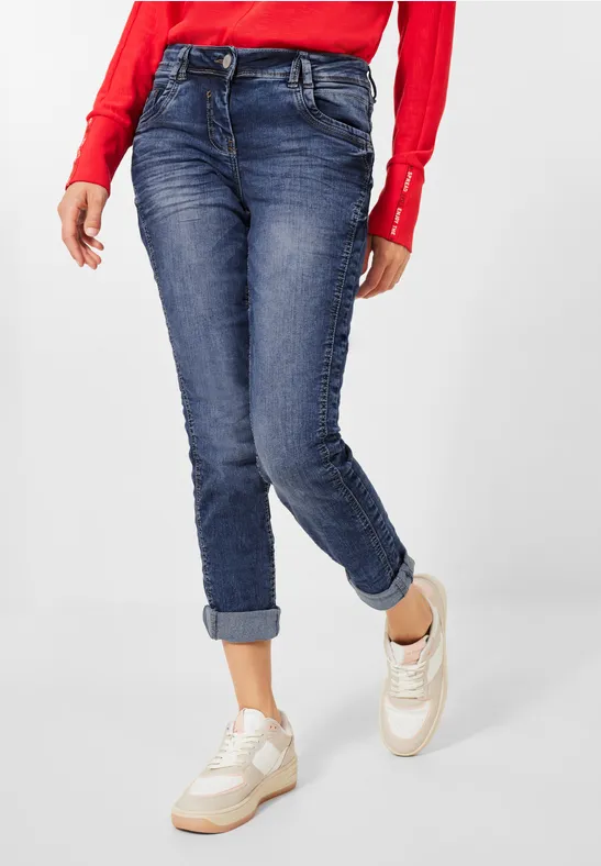 Loose Fit Jeans mid blue used wash