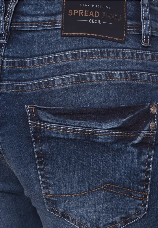 Loose Fit Jeans mid blue used wash