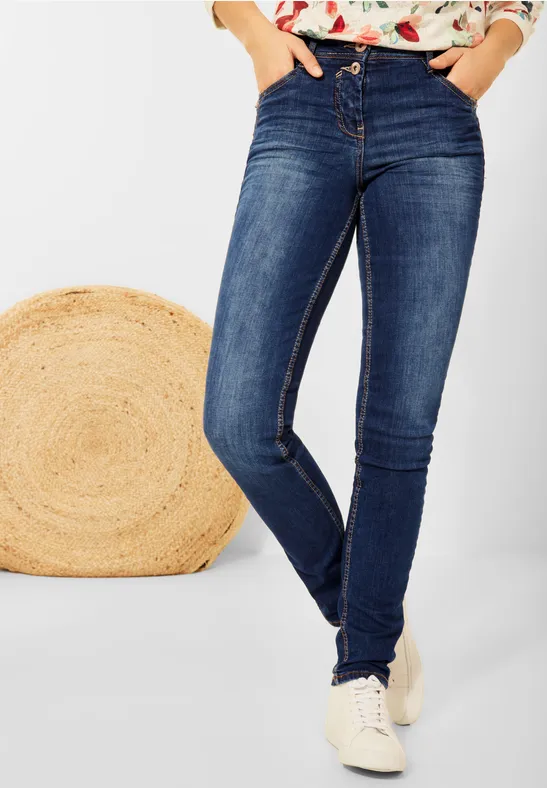Slim Fit Jeans in mittelblau mid blue wash