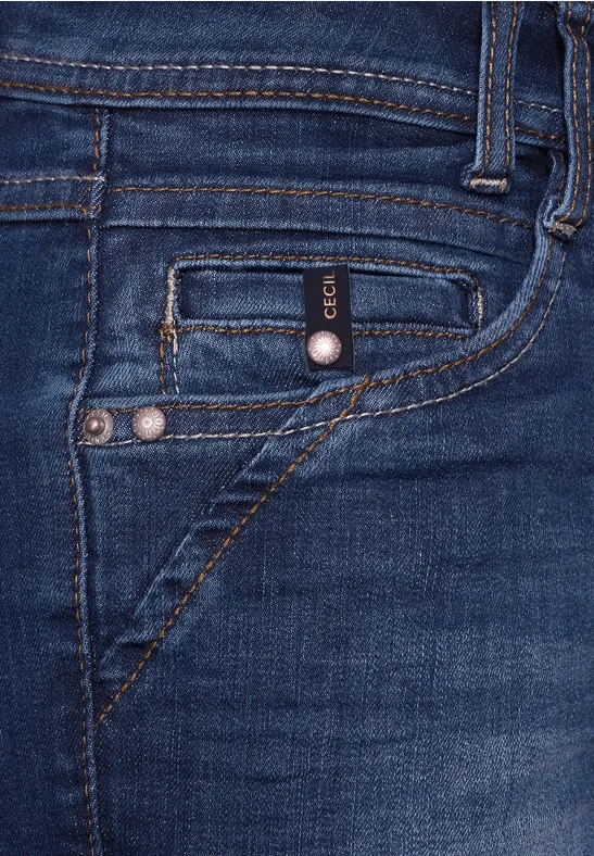 Slim Fit Jeans in mittelblau mid blue wash