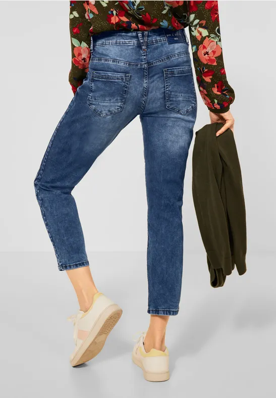 Loose Fit Jeans mid blue used wash