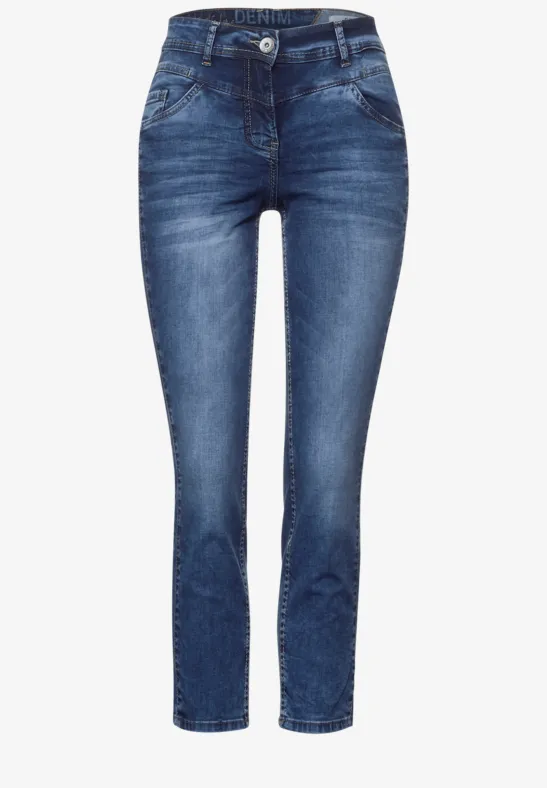 Loose Fit Jeans mid blue used wash