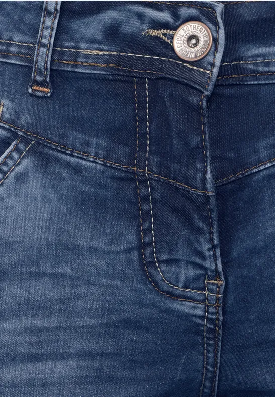Loose Fit Jeans mid blue used wash