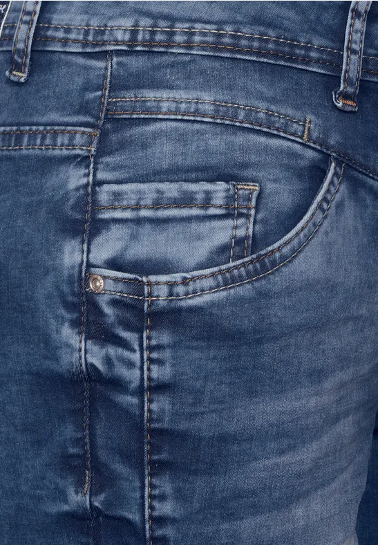 Loose Fit Jeans mid blue used wash