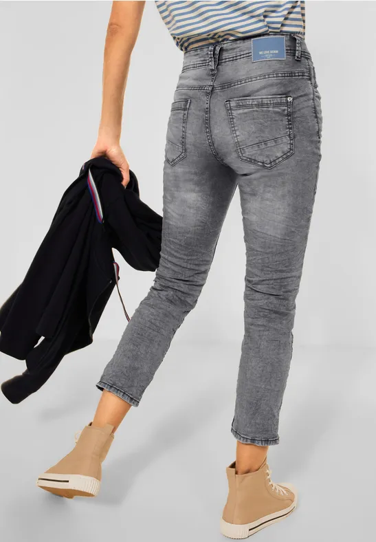 Jean loose fit gris mid grey used wash