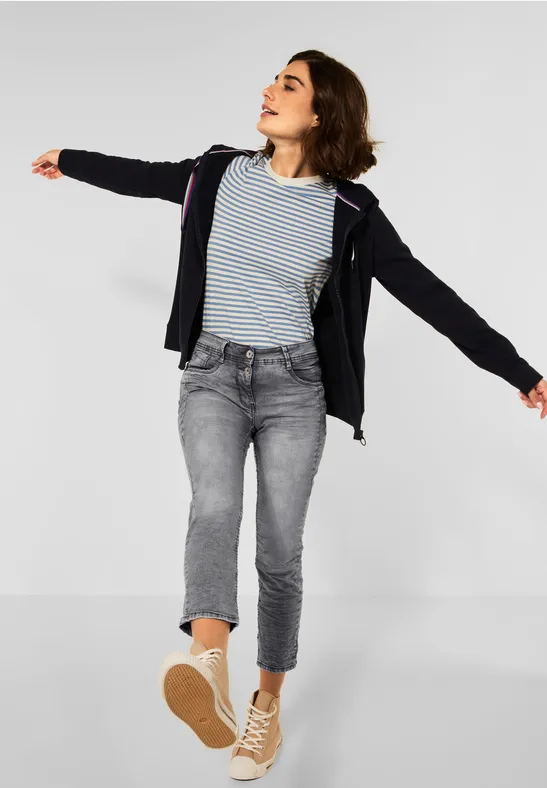 Jean loose fit gris mid grey used wash