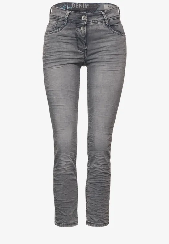 Jean loose fit gris mid grey used wash