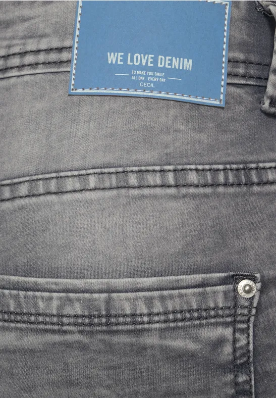Jean loose fit gris mid grey used wash