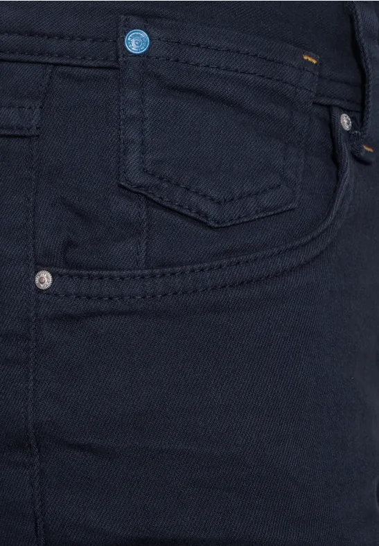Slim-fit broek in high waist deep blue