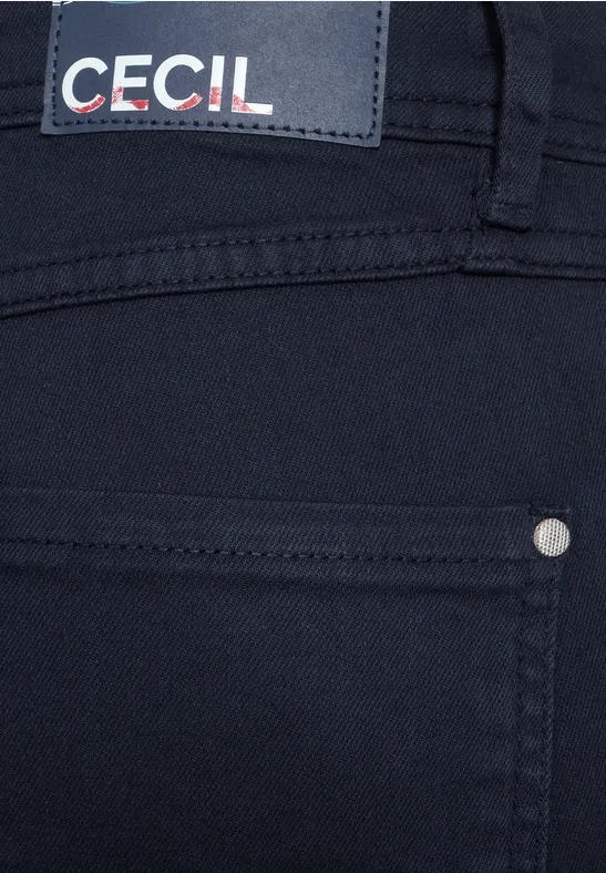 Slim-fit broek in high waist deep blue