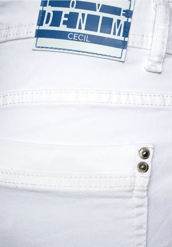 Weiße 3/4 Loose Fit Jeans white denim