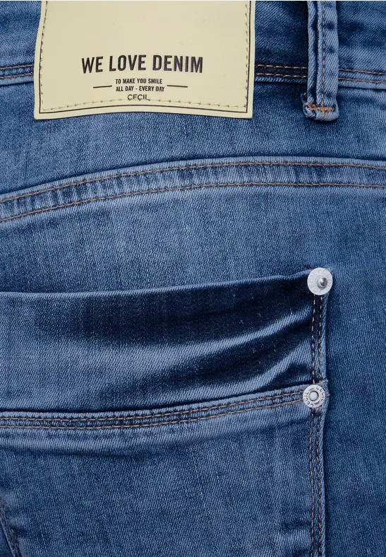 Loose Fit Jeans mid blue used wash