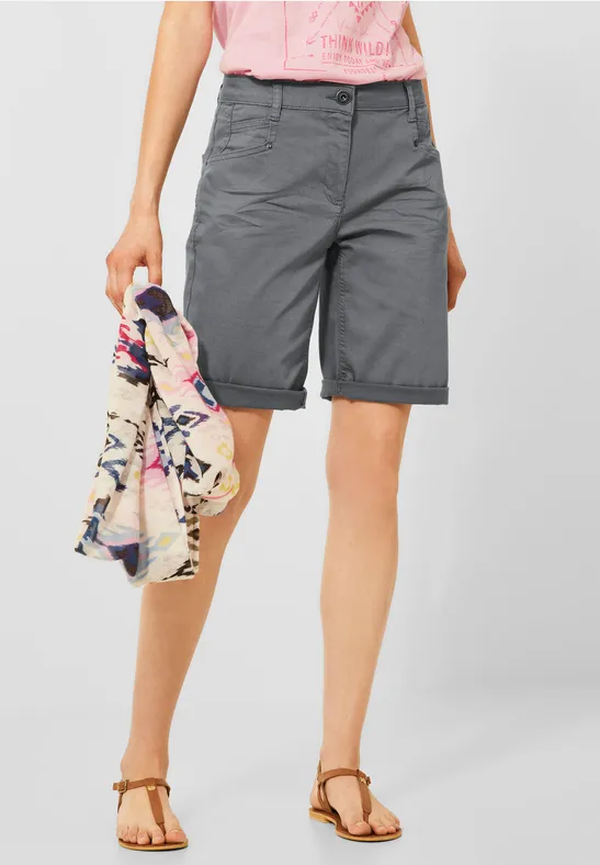 Loose Fit Shorts in Unifarbe graphite light grey