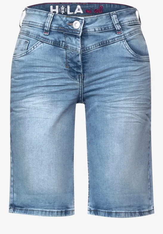 Short en jean loose fit light blue wash