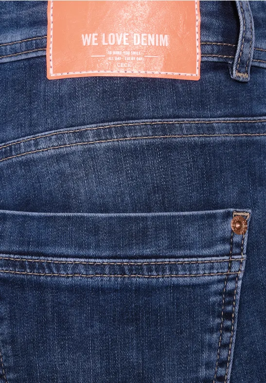 Loose Fit Jeans mid blue used wash