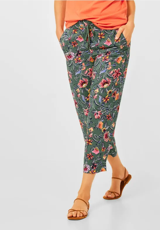 Casual-fit broek met print desert olive green