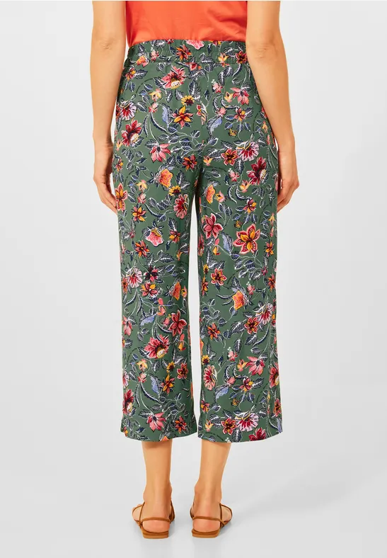 Casual-fit broek met print desert olive green