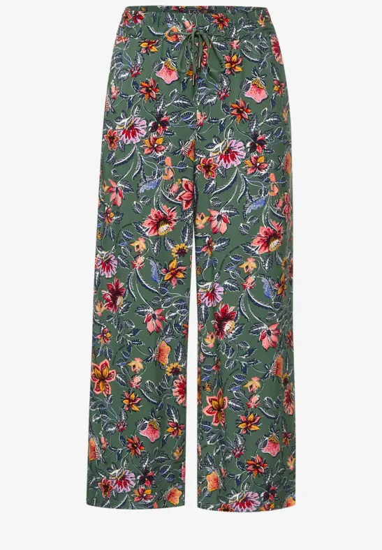 Casual-fit broek met print desert olive green