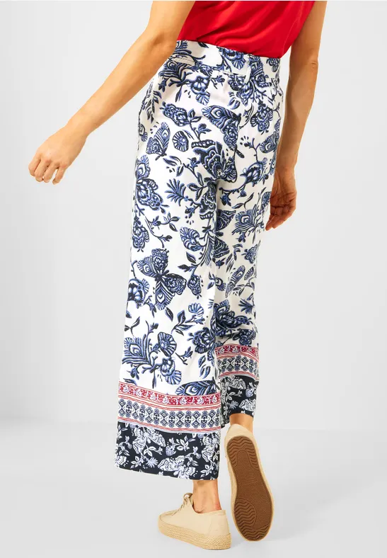 Loose Fit Hose mit Print vanilla white