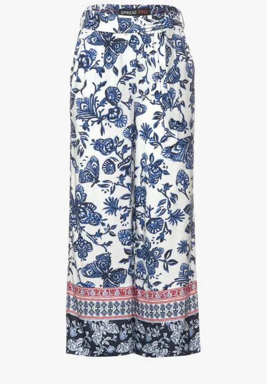 Loose Fit Hose mit Print vanilla white