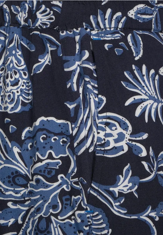 Casual-fit broek met print deep blue
