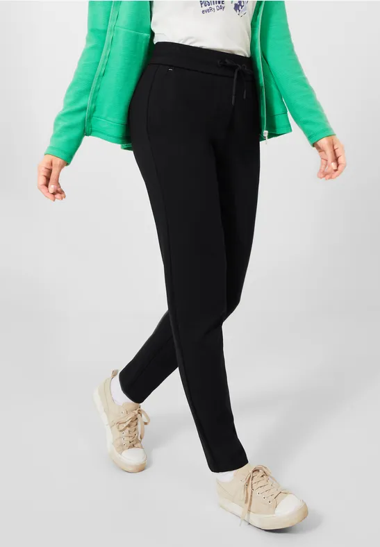 Casual-fit jersey broek Black