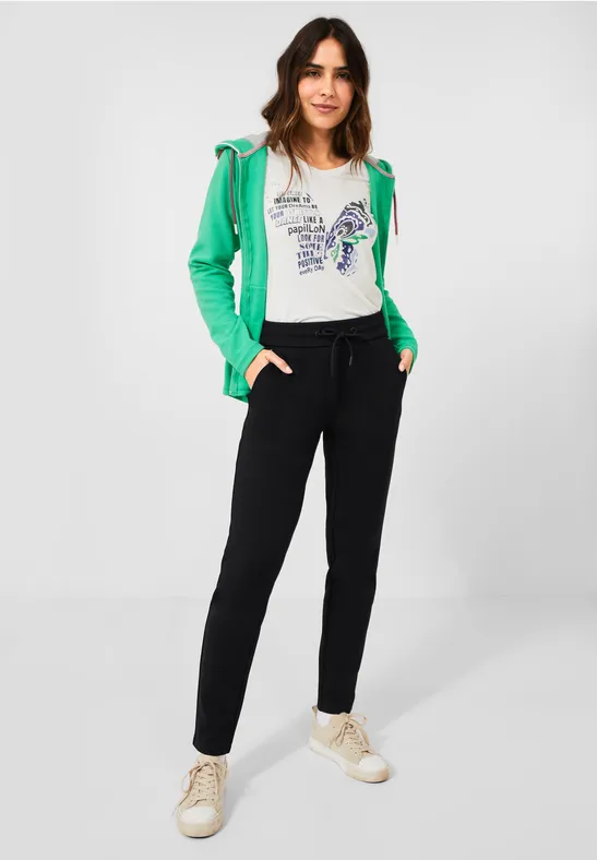Casual-fit jersey broek Black