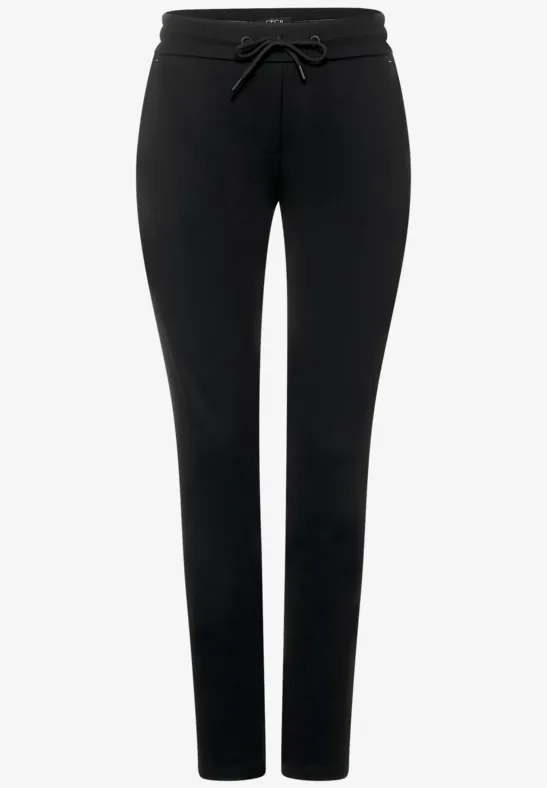Casual-fit jersey broek Black