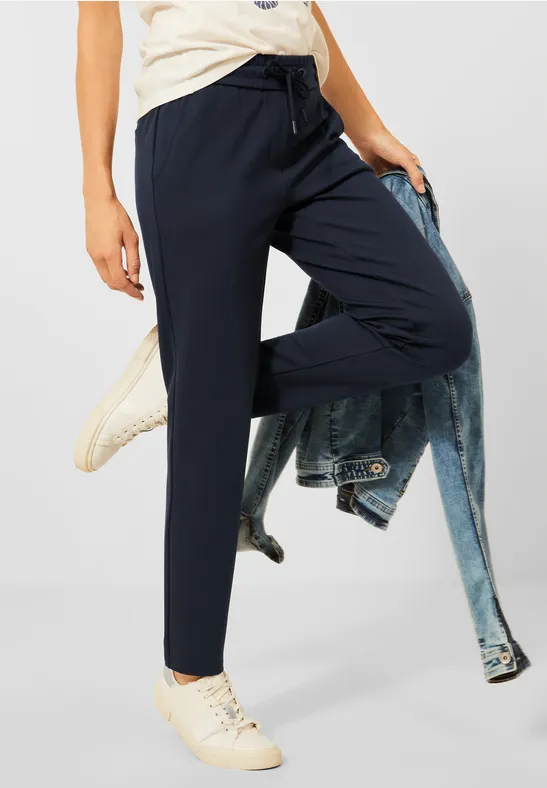 Pantalon casual fit en jersey deep blue