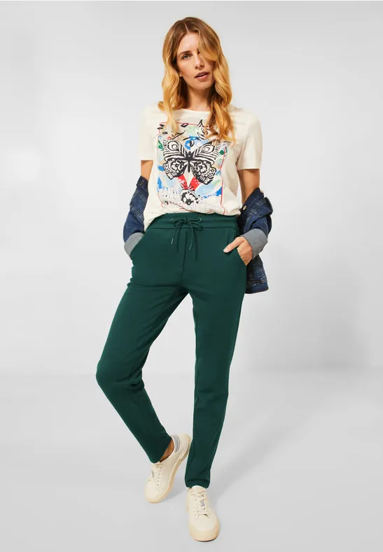 Pantalon casual fit en jersey ponderosa pine green
