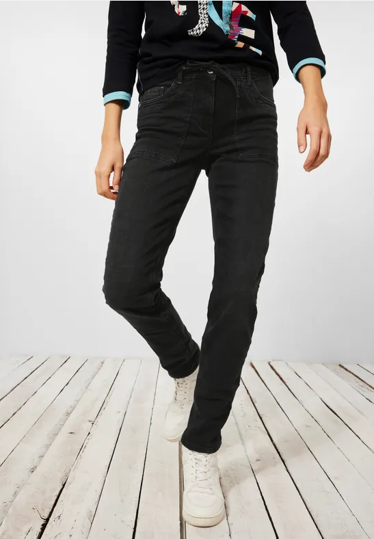 Loose Fit Jogg Style Jeans black washed