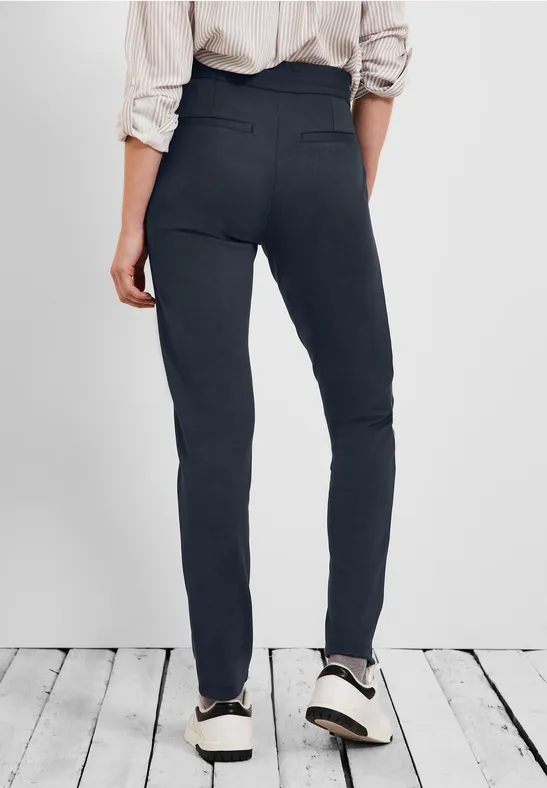 Casual fit broek met rits deep blue