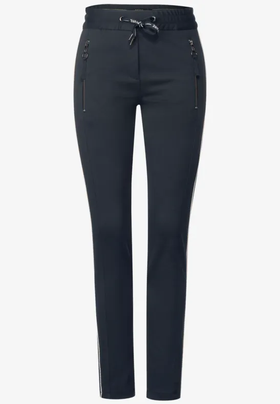 Casual fit broek met rits deep blue
