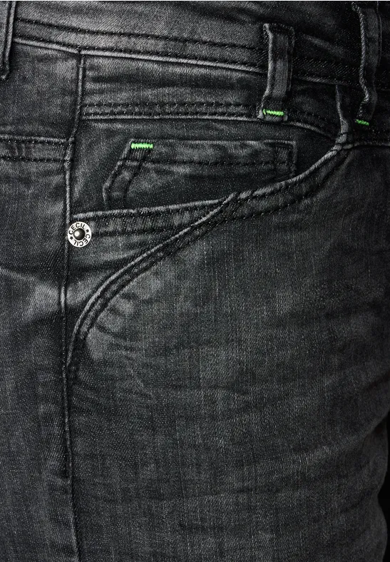 Loose Fit Jeans black used wash