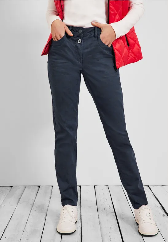 Pantalon loose fit enduit night sky blue